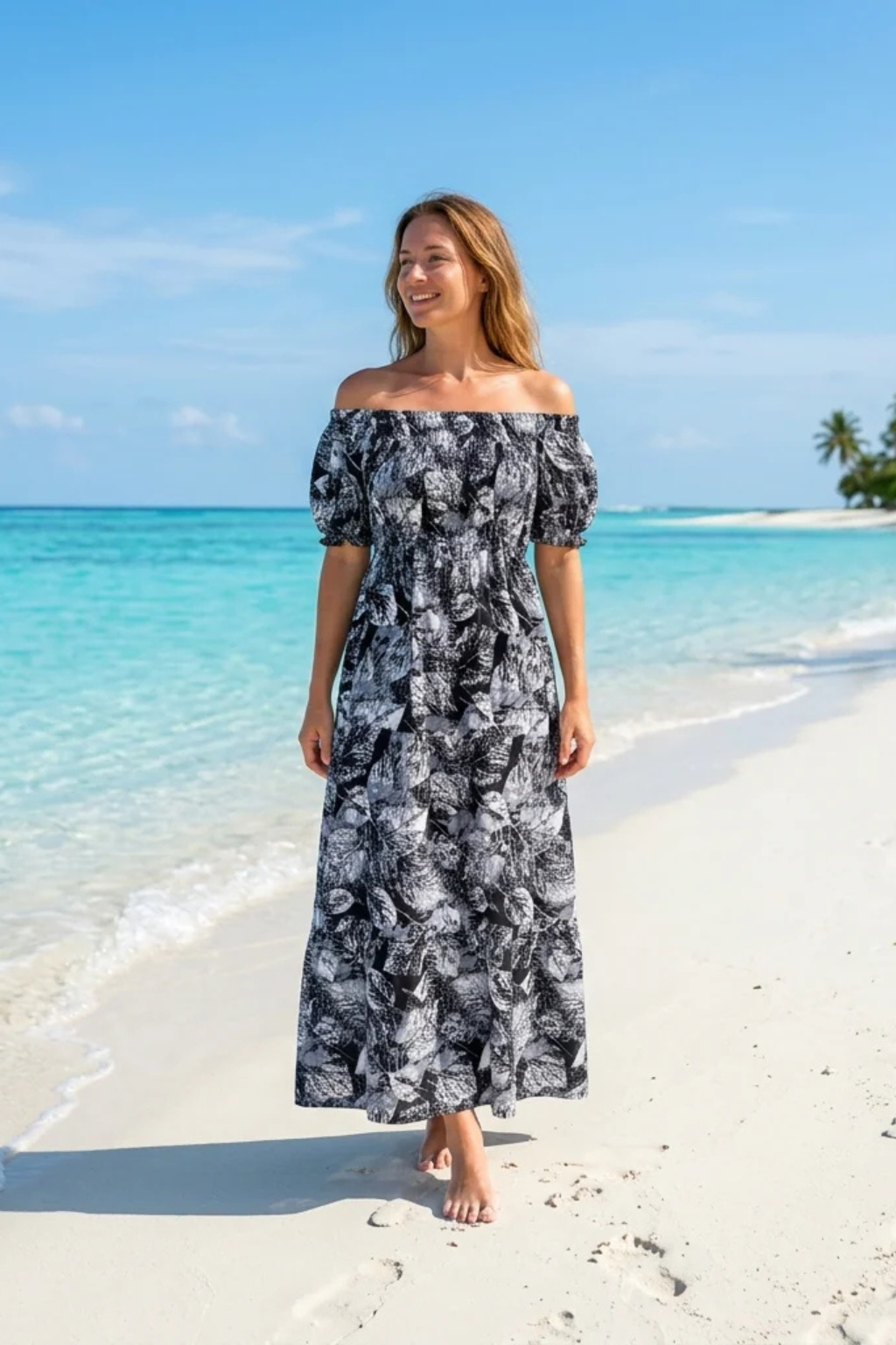 Floral Short Sleeve Maxi Dress | Basic Wear Club