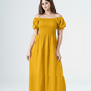Plain Rayon Short Sleeves Maxi Dress