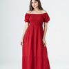 Plain Rayon Short Sleeves Maxi Dress