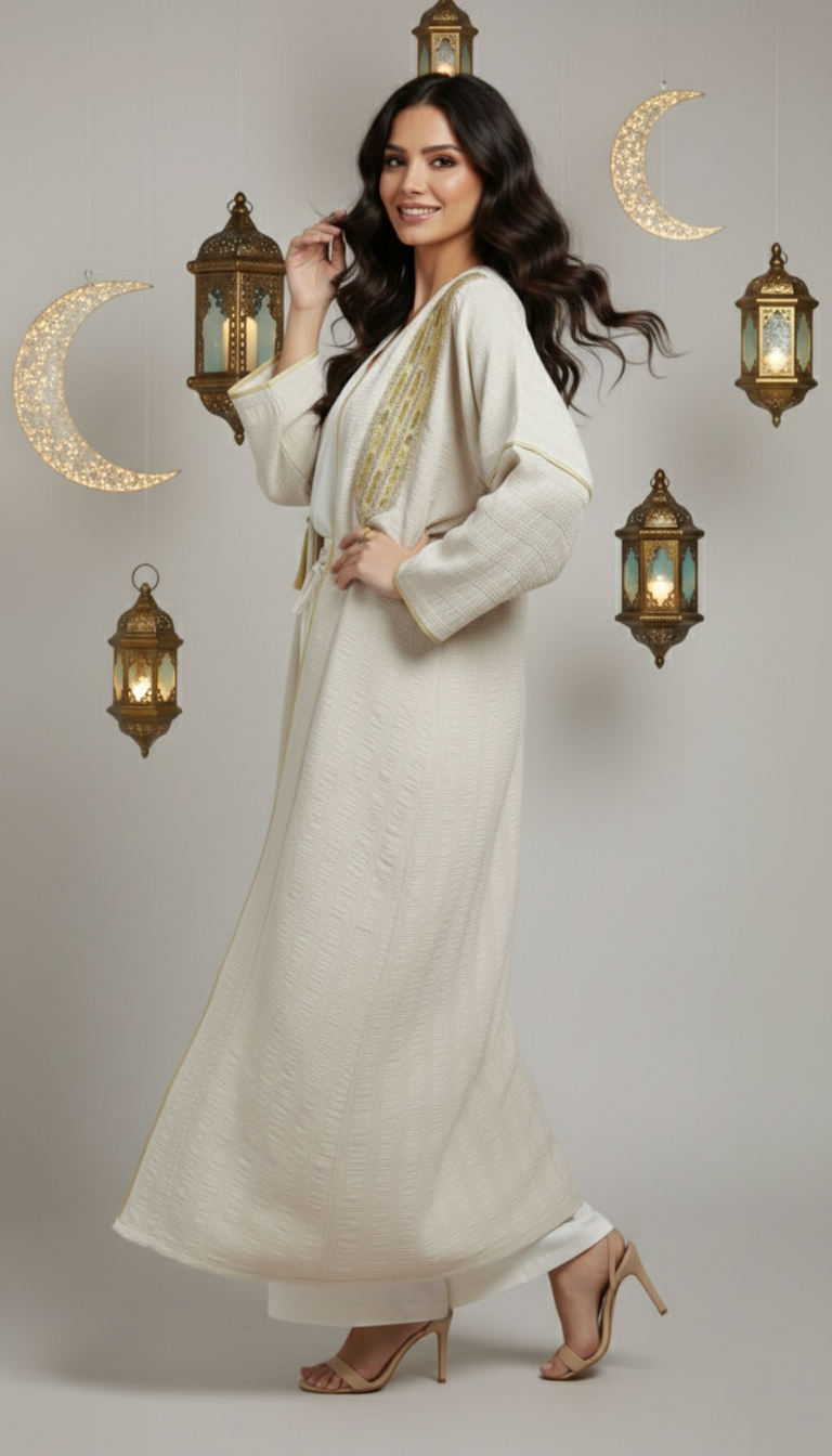 Pure Turkish Textured Kaftan Outerwear