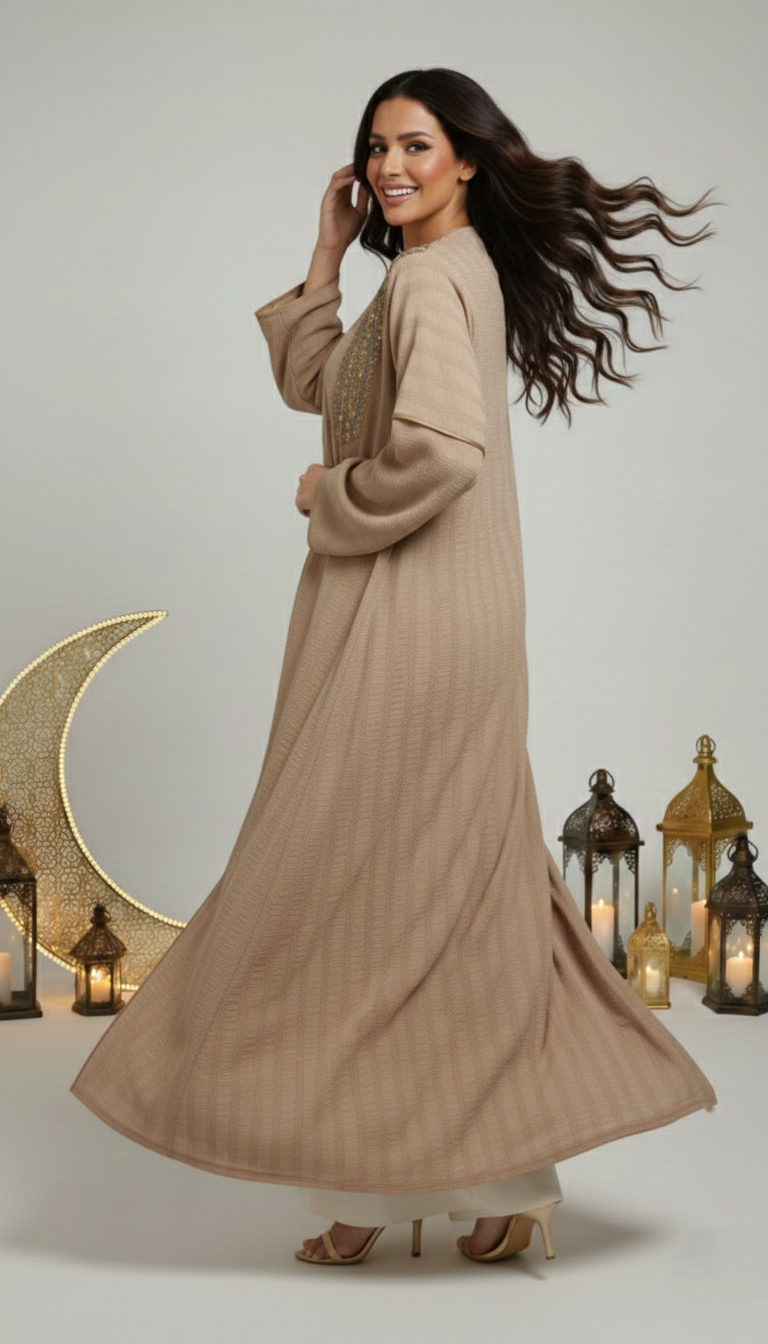 Pure Turkish Textured Kaftan Outerwear