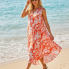 Basic Wear Club | Women's Loose Fit V-Neck Floal Sundress | One Size (Fits Up to 85 KG)