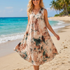 Basic Wear Club | Women's Loose Fit V-Neck Floal Sundress | One Size (Fits Up to 85 KG)