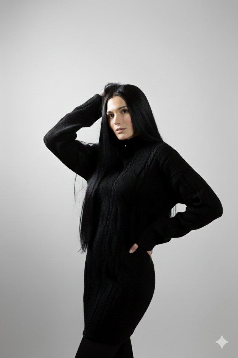 Cable Knit Turtleneck Sweater