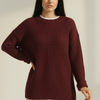Wide Sleeve Ribbed Knit Sweater with colure