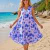 Basic Wear Club | Women's Loose Fit V-Neck Floal Sundress | One Size (Fits Up to 85 KG)