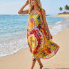Basic Wear Club | Women's Loose Fit V-Neck Floal Sundress | One Size (Fits Up to 85 KG)