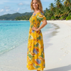 Basic Wear Club | Flory Rayon Cotton Short Sleeves Maxi Dress | Summer Dress for Women