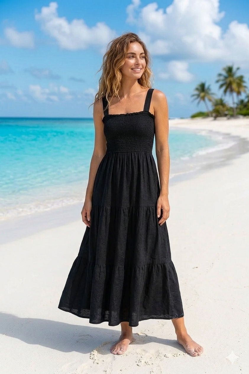 Basic Wear Club | Plain Rayon Sleeveless Maxi Dress | Summer Dress for Women