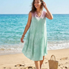 Basic Wear Club | Women's Loose Fit Gradient V-Neck Sundress | One Size (Fits Up to 100 KG)