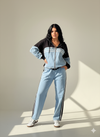 Block Zip Hoodie & Jogger Set – Sky Blue/White