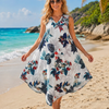 Basic Wear Club | Women's Loose Fit V-Neck Floal Sundress | One Size (Fits Up to 85 KG)