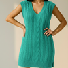 Long V-Neck Cable Knit Sweater Vest