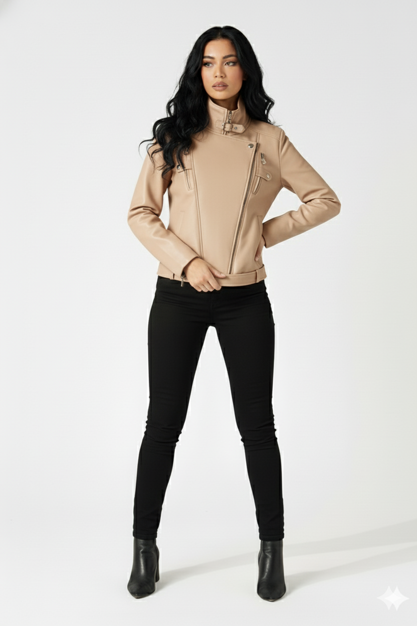 Faux Leather Biker Jacket – Chic and Edgy