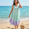 Basic Wear Club | Women's Loose Fit Gradient V-Neck Sundress | One Size (Fits Up to 100 KG)