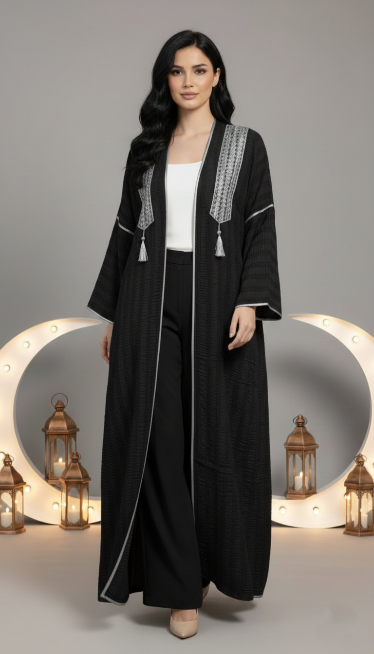 Pure Turkish Textured Kaftan Outerwear