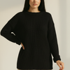 Wide Sleeve Ribbed Knit Sweater with colure