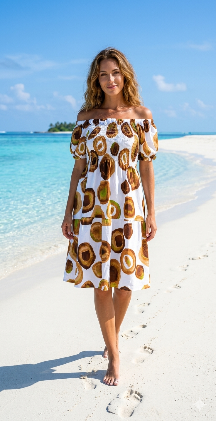 Basic Wear Club | Basic Flory Short Sleeves Mini Dress | Summer Dress for Women