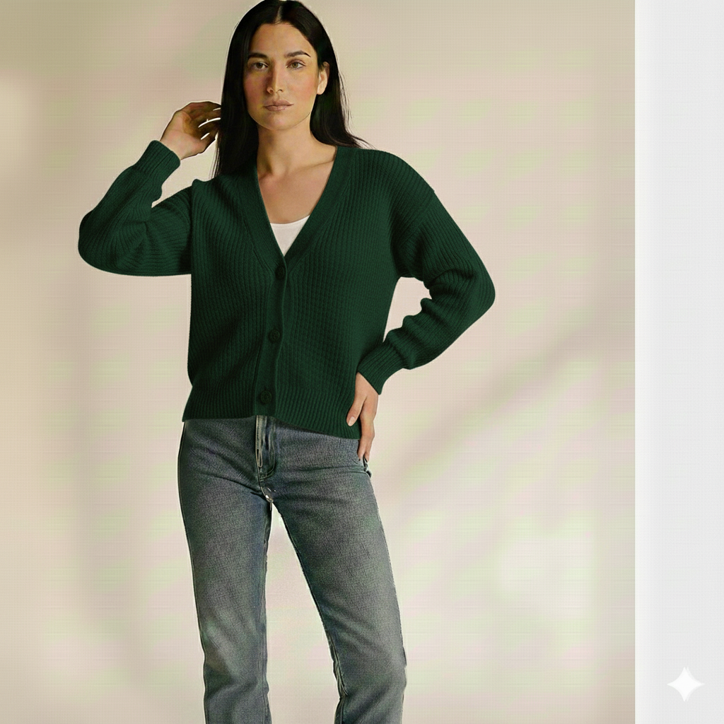 Chunky Knit Button-Up Sweater