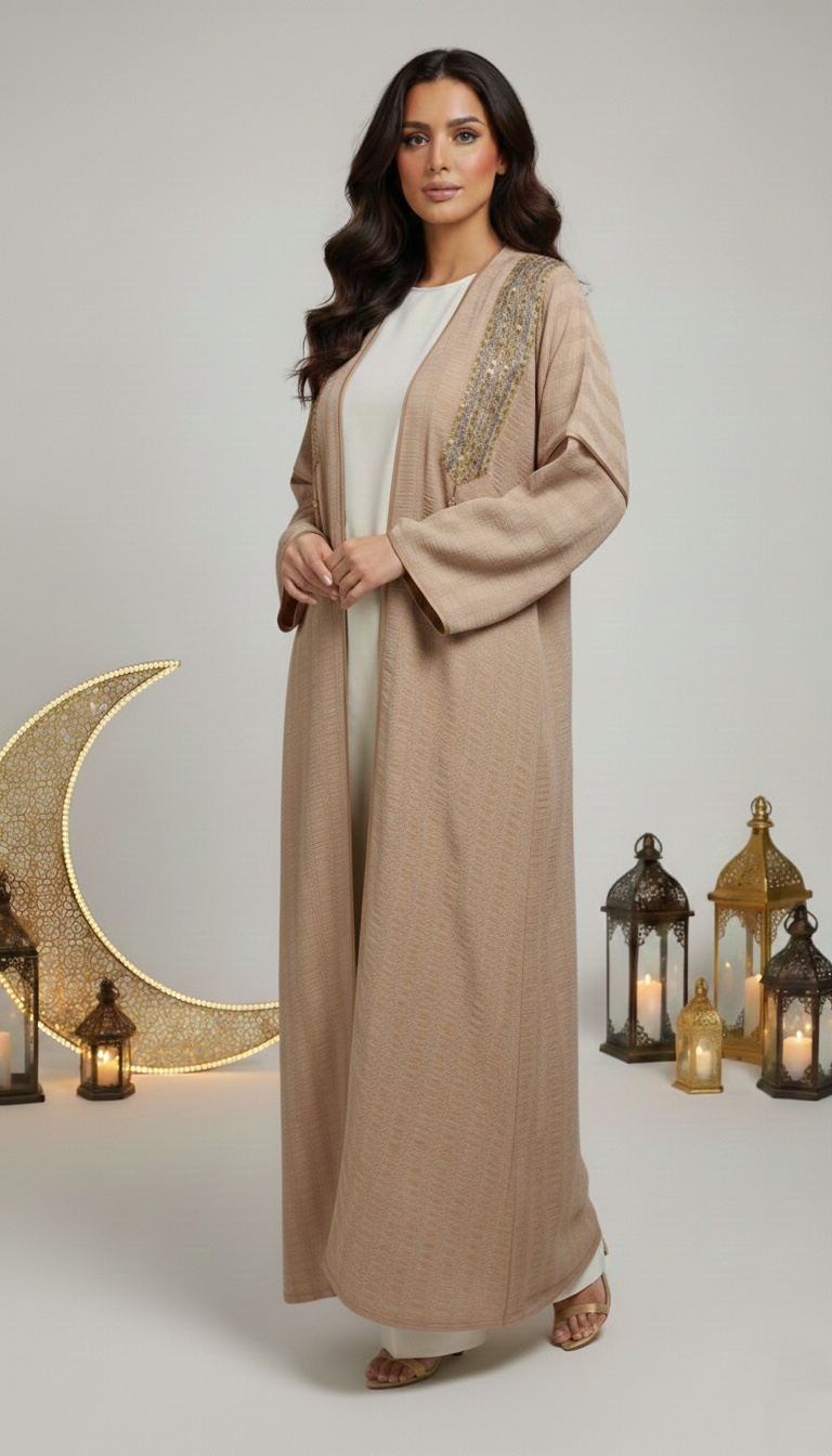 Pure Turkish Textured Kaftan Outerwear