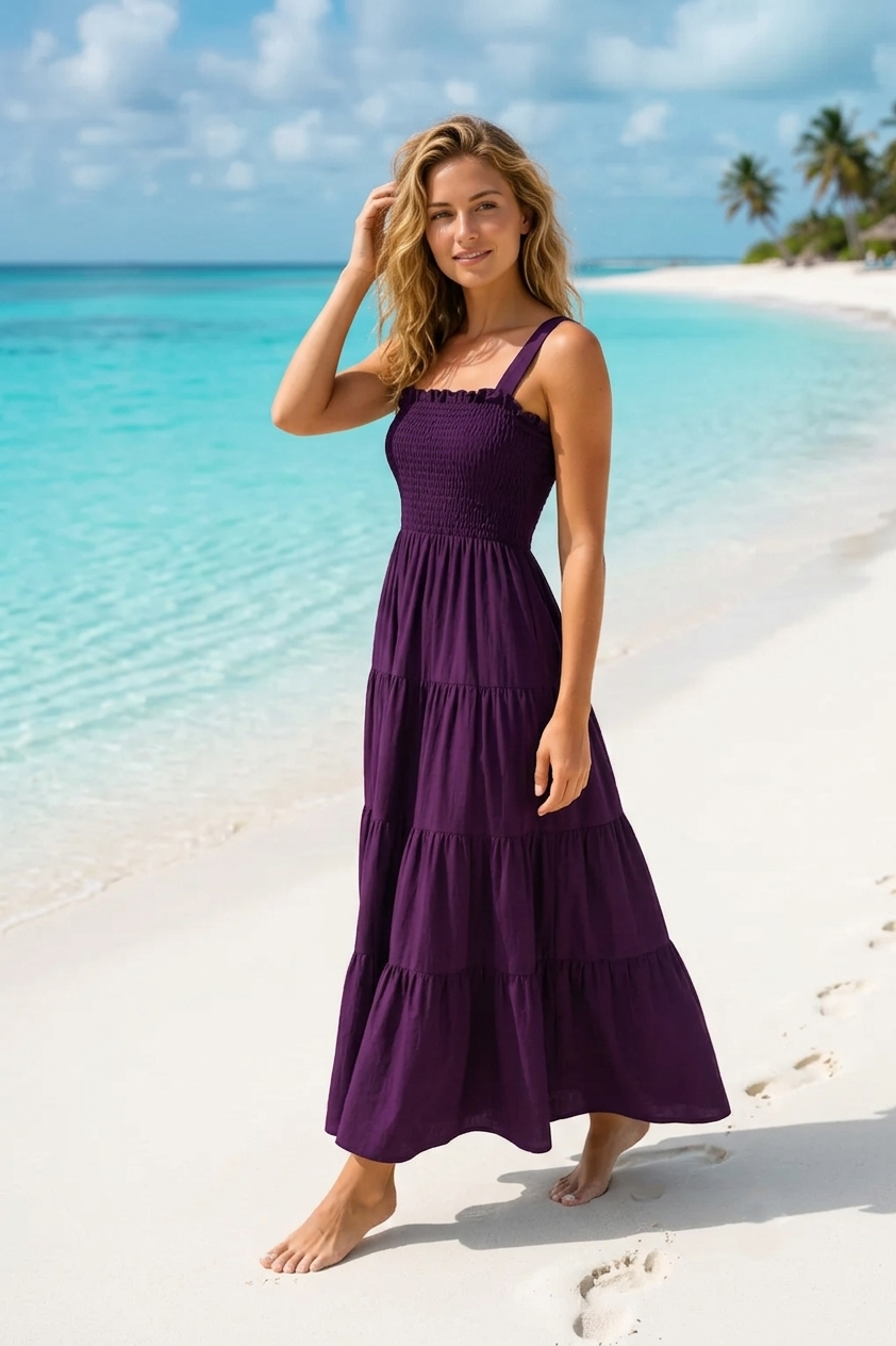 Basic Wear Club | Plain Rayon Sleeveless Maxi Dress | Summer Dress for Women