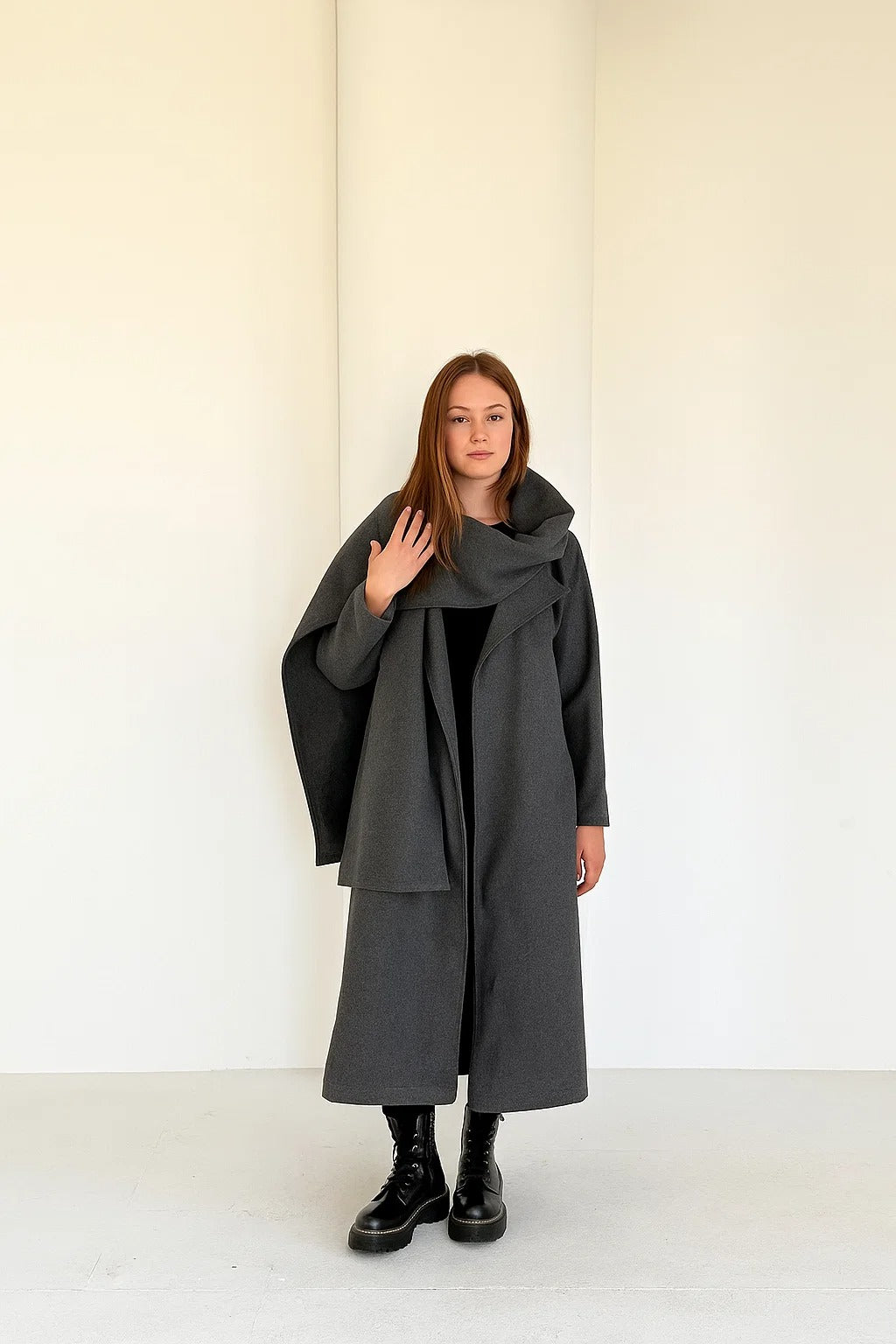 Gray Wool-Blend Coat