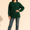 Green Essential Soft Knit Pullover Over Size Sweater