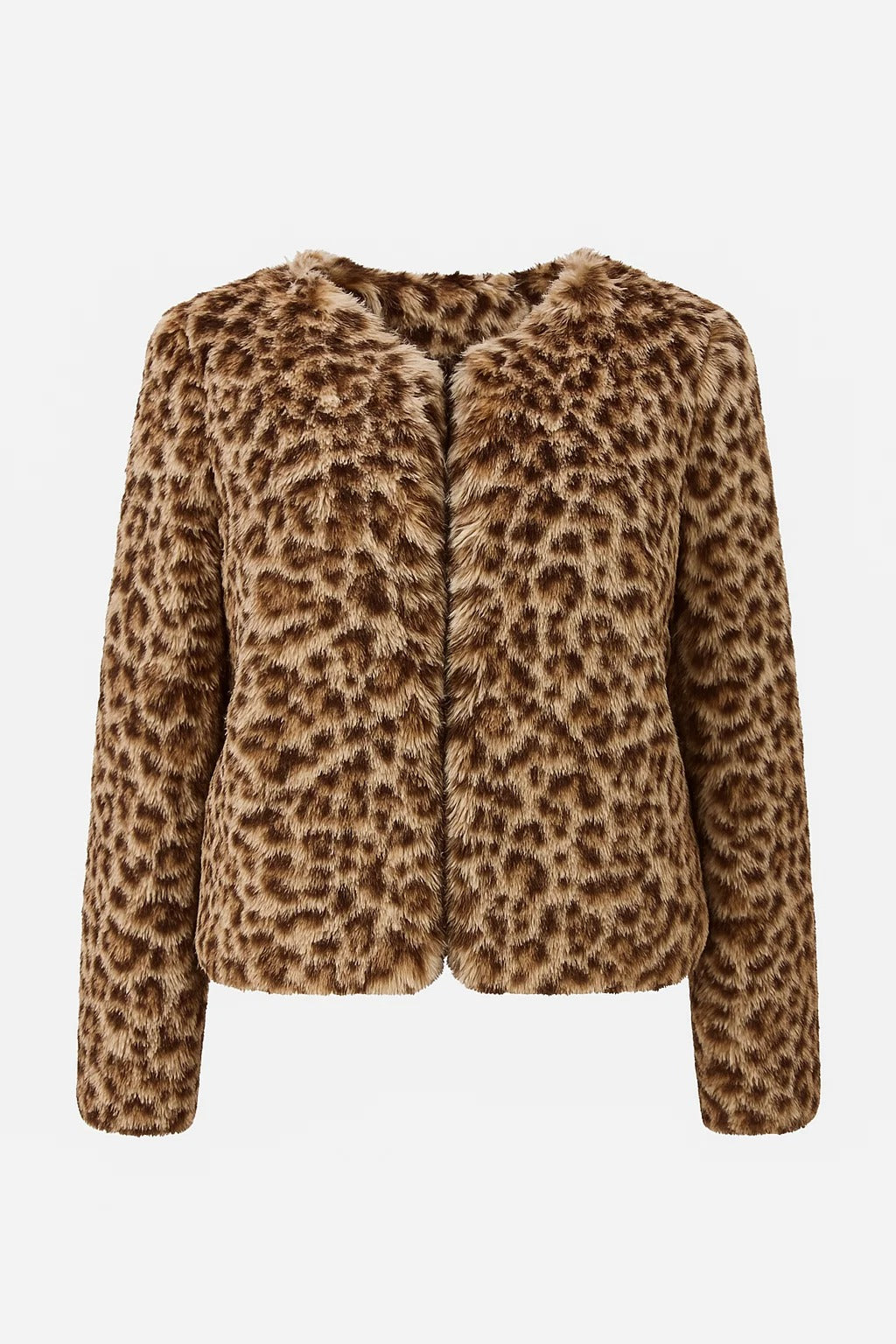 Leopard Print Faux Fur Jacket – Chic and Luxurious