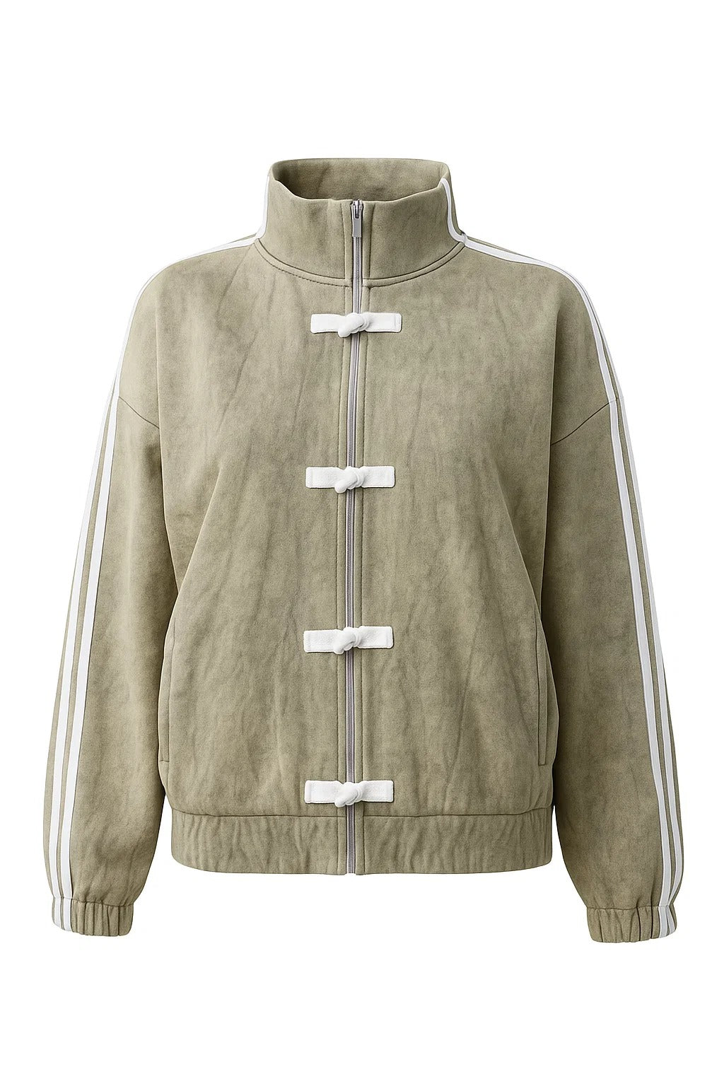 Suede Tracksuit with Bow Accents