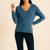 light blue Classic V-Neck Knit Sweater