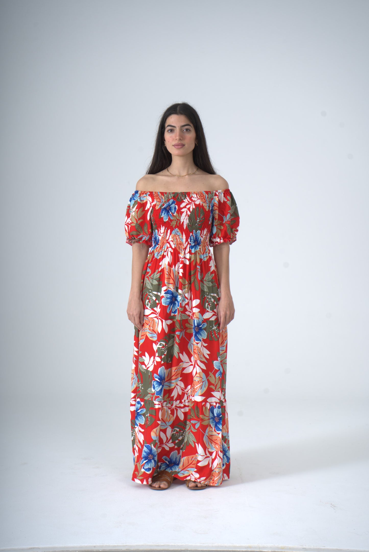 Mixed Floral Maxi Dress | Basic Wear Club