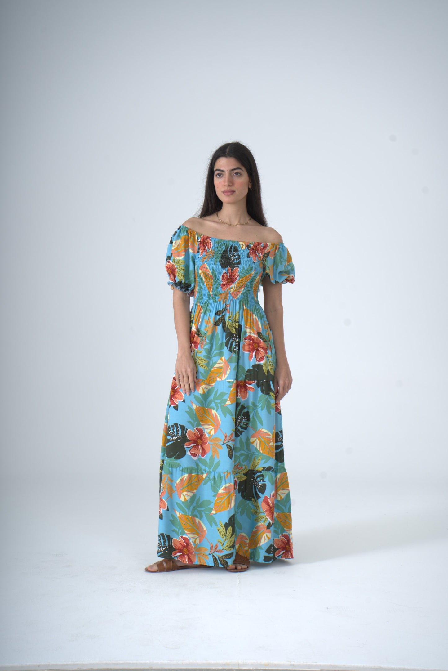 Mixed Floral Maxi Dress | Basic Wear Club