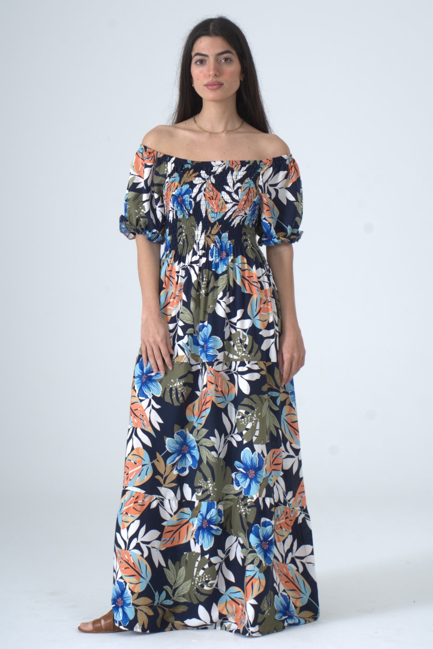 Mixed Floral Maxi Dress | Basic Wear Club