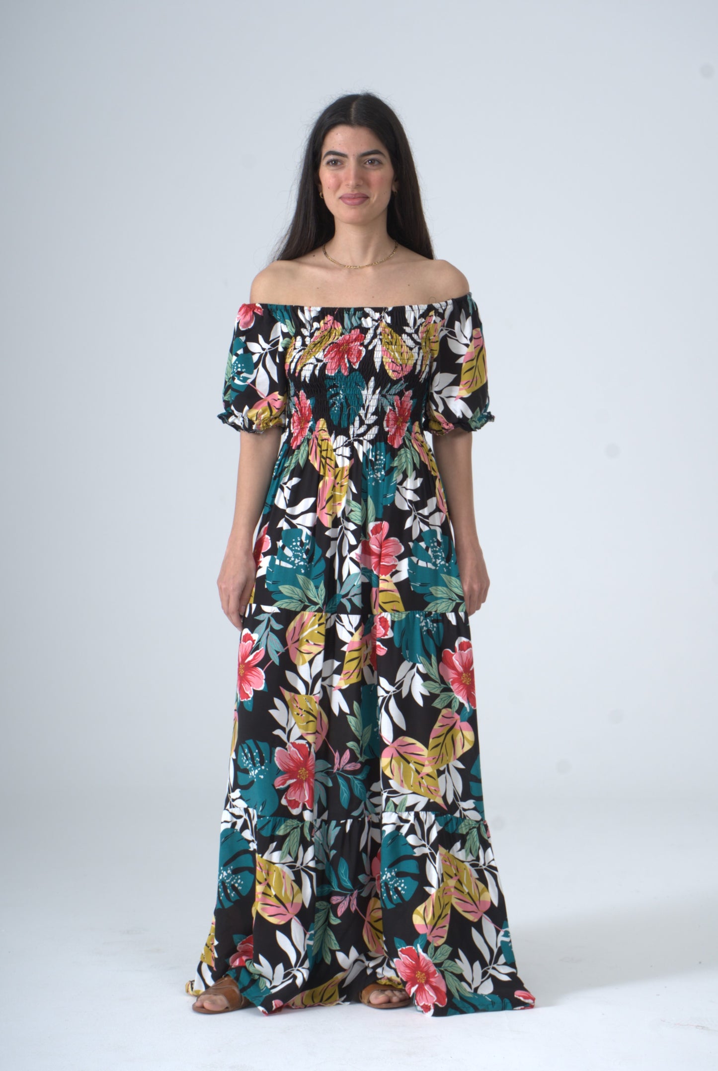 Mixed Floral Maxi Dress | Basic Wear Club