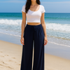 Navy Blue Plain Rayon Cotton Pants | Basic Wear Club