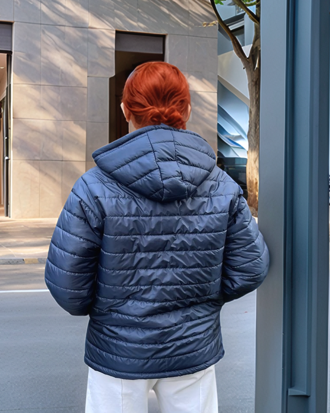 Navy Blue Waterproof Puffer Jacket