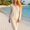 Off White Knitted Cotton Beach Set | Basic Wear Club