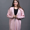 pink Open Knit Cardigan