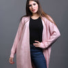 pink Open Knit Cardigan