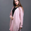 pink Open Knit Cardigan