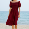Plain Short Sleeve Mini Dress | Basic Wear Club