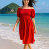 Plain Short Sleeve Mini Dress | Basic Wear Club