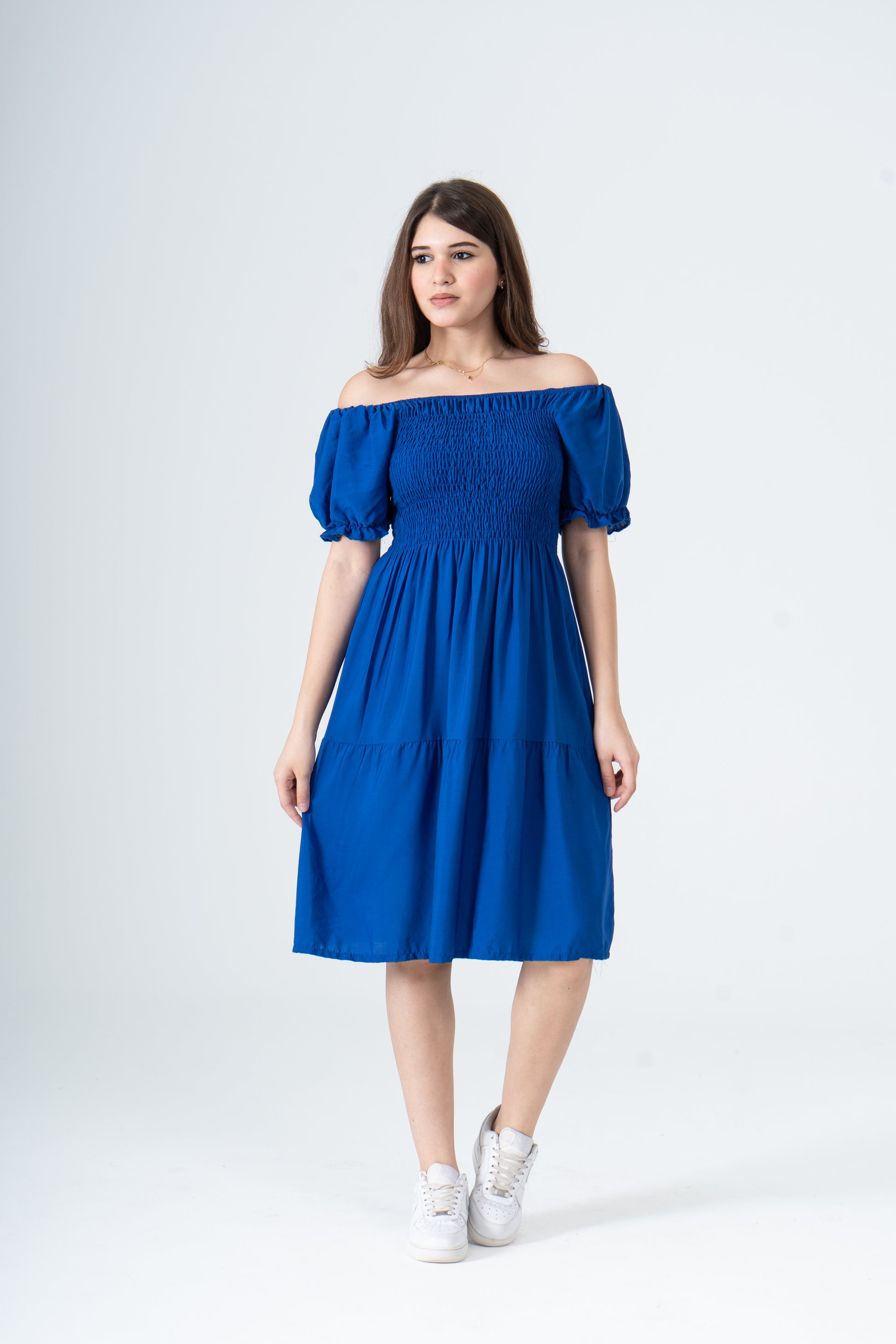 Plain Short Sleeve Mini Dress | Basic Wear Club