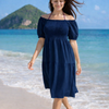 Plain Short Sleeve Mini Dress | Basic Wear Club