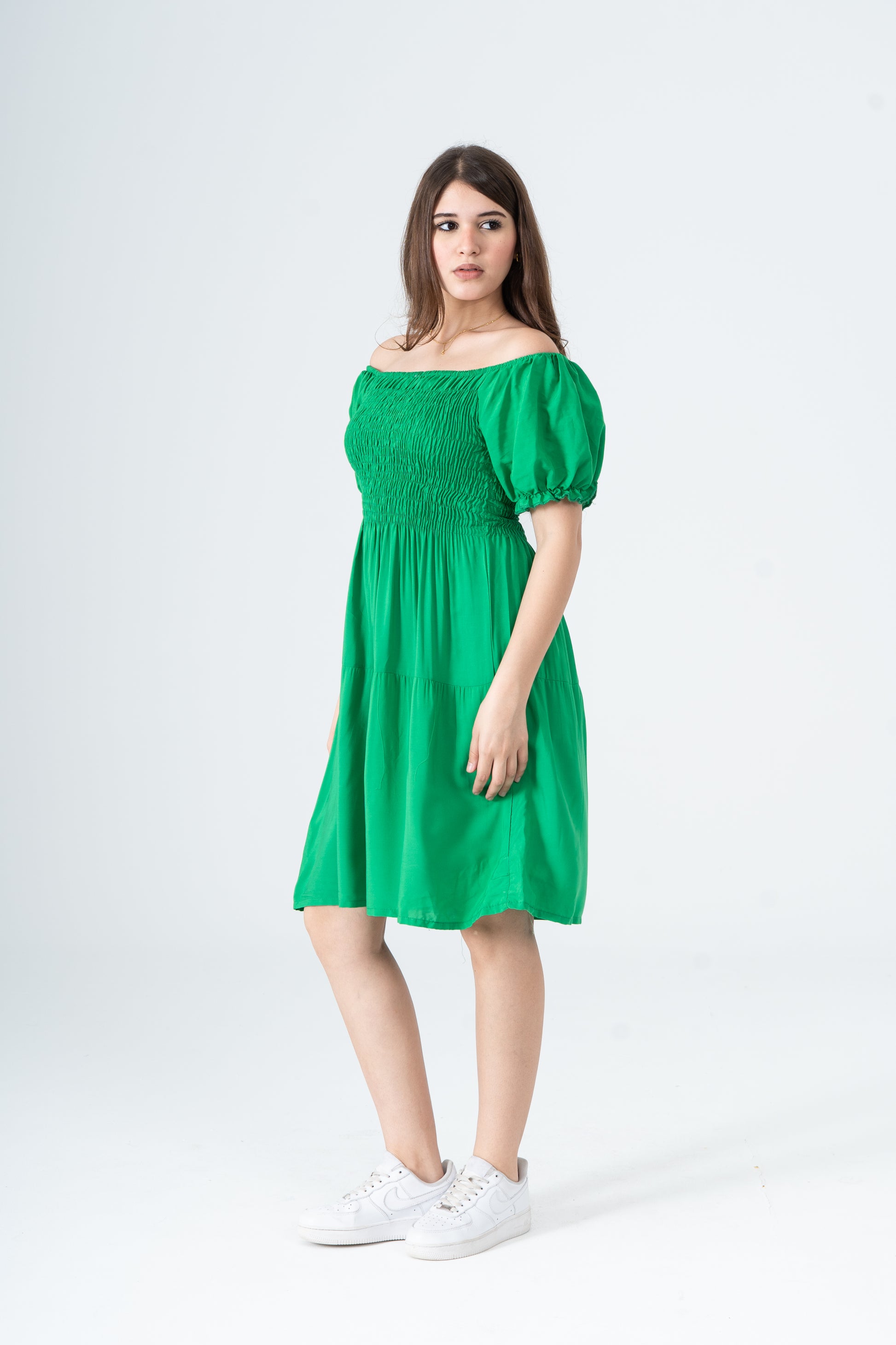 Plain Short Sleeve Mini Dress | Basic Wear Club
