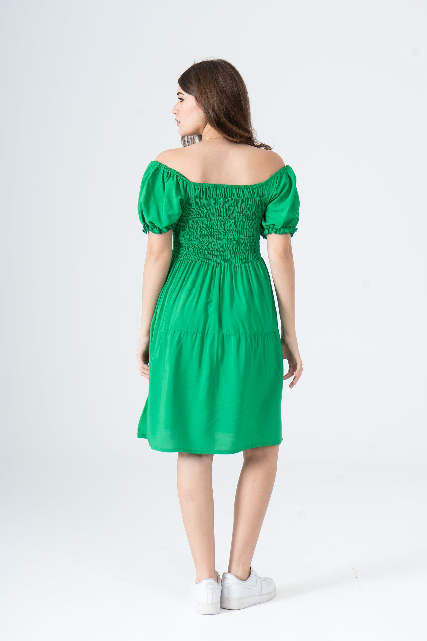 Plain Short Sleeve Mini Dress | Basic Wear Club
