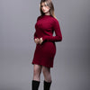 Basic Wear Club | Dress | Cotton | Dark Red | Ribbed Knit Bodycon Dress