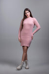 Basic Wear Club | Dress | Cotton | Pink | Ribbed Knit Bodycon Dress