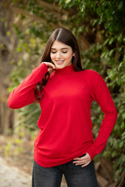 High Neck Cotton Knit Basic