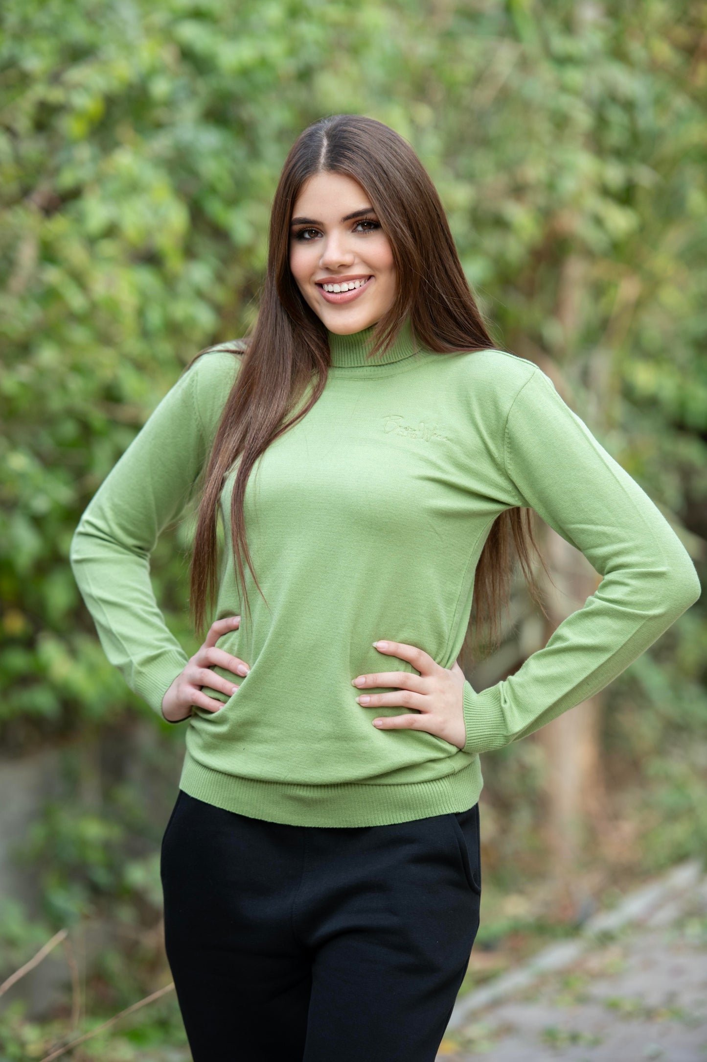 High Neck Cotton Knit Basic